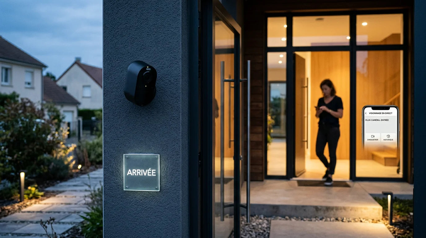 Caméra de surveillance résidentielle avec consultation des images sur smartphone