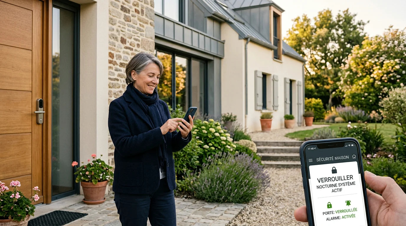 Maison française sécurisée avec pilotage de l'alarme sur smartphone