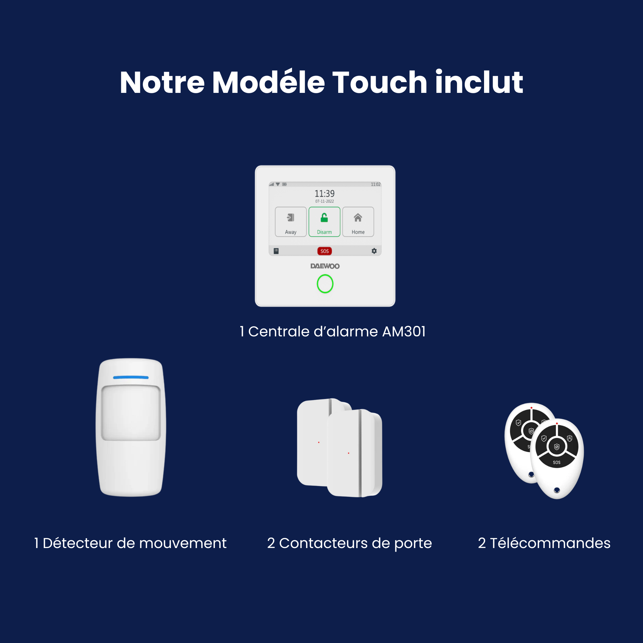 Your alarm center with 5 accessories