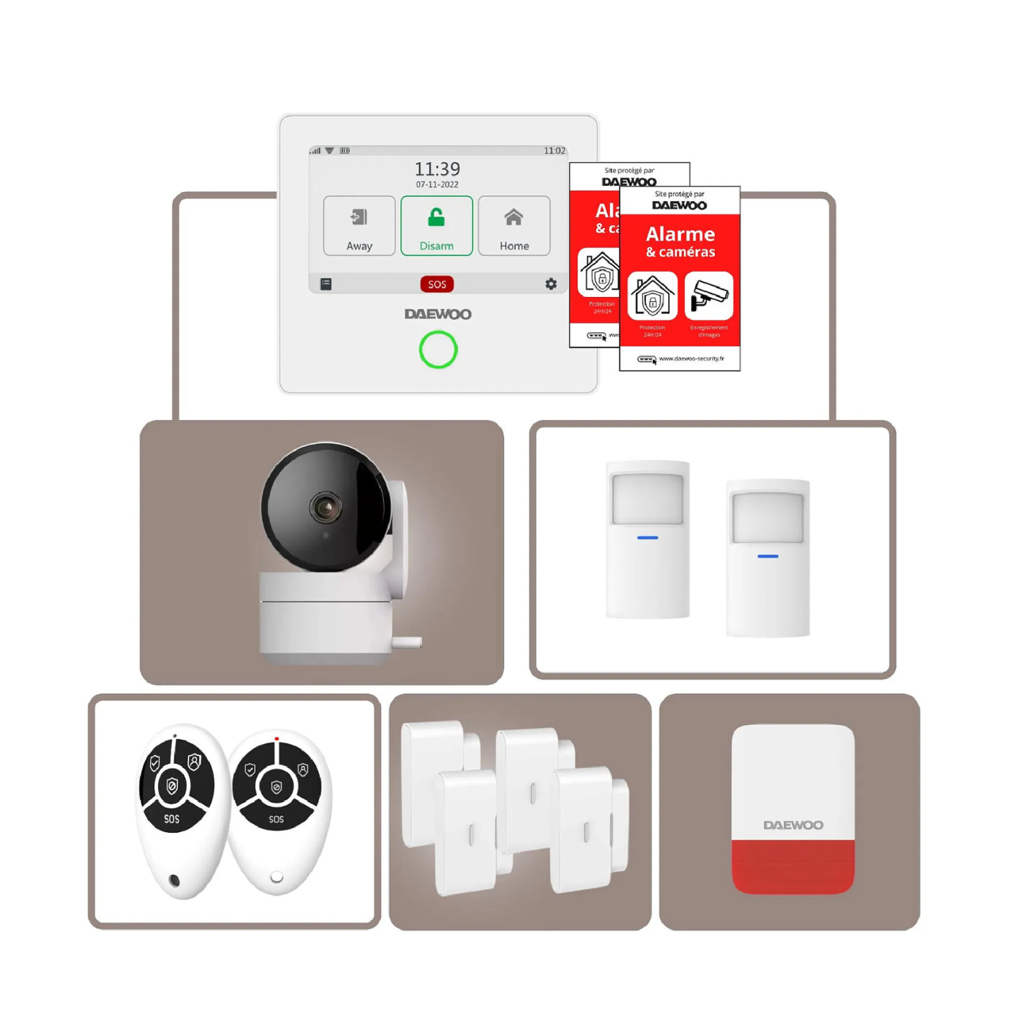 Alarme Maison WiFi + GSM Sans Fil Touch AM340 - Sans Abonnement - Kit Complet avec Caméra Full HD - Contrôle Smartphone