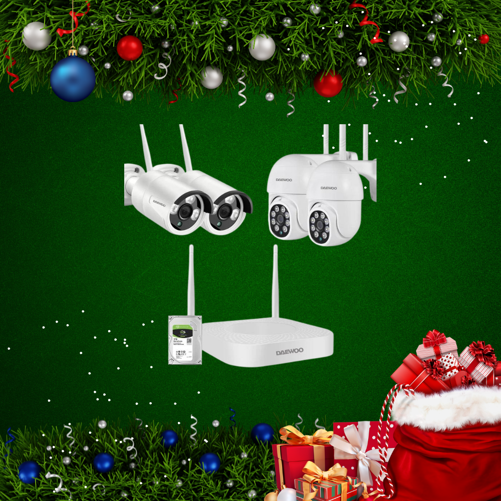 Daewoo Enregistreur NVR avec 4 Caméras et 1 disque dur 1To