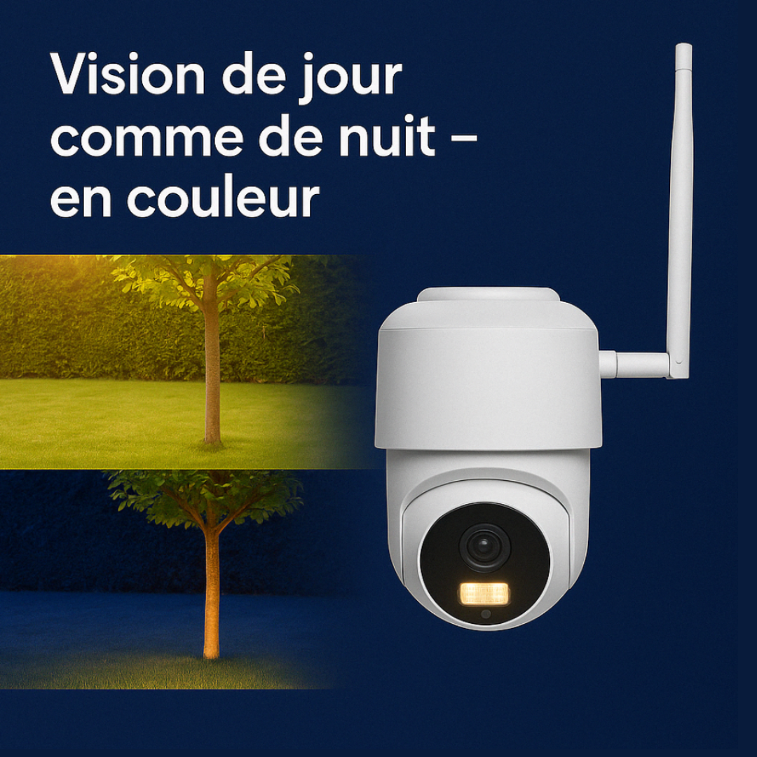 Caméra W509MW extérieure rotative solaire