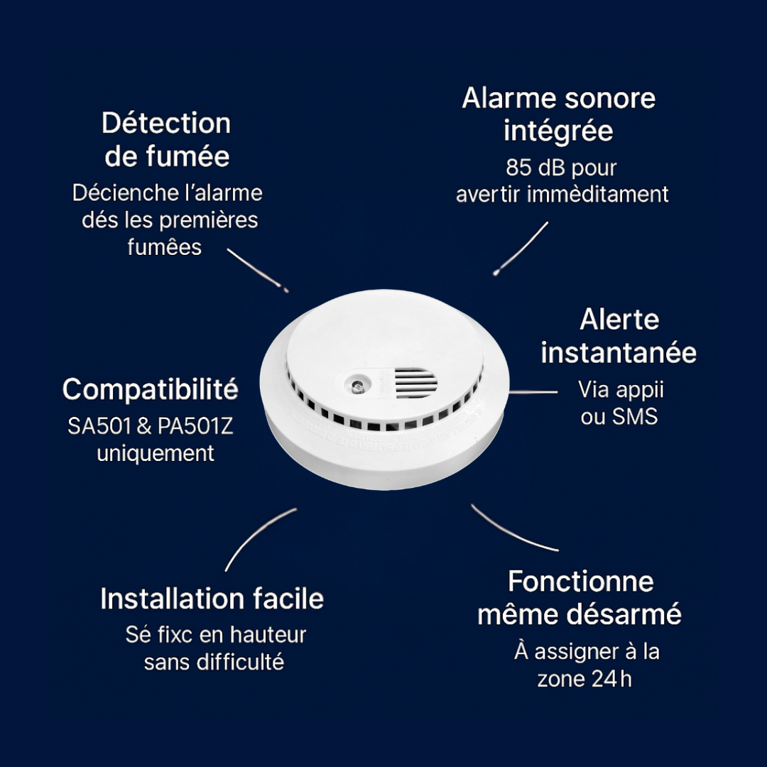 Détecteur de fumée connecté | Compatible Key & Élite (SA501 & PA501Z)