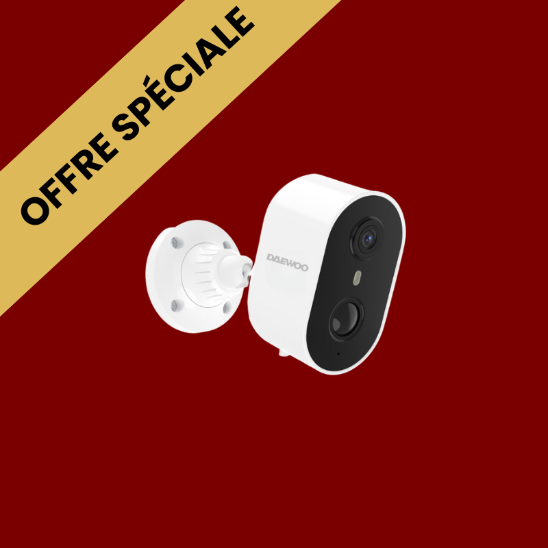 Daewoo | Caméra Extérieure Sans Fil W503 | Autonome & WiFi 1080p - Détection de mouvement - Vision nocturne couleur