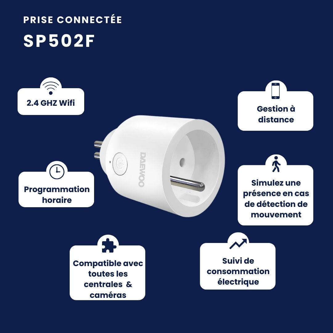 Prise connectée Daewoo - SP502F - Norme FR 10A