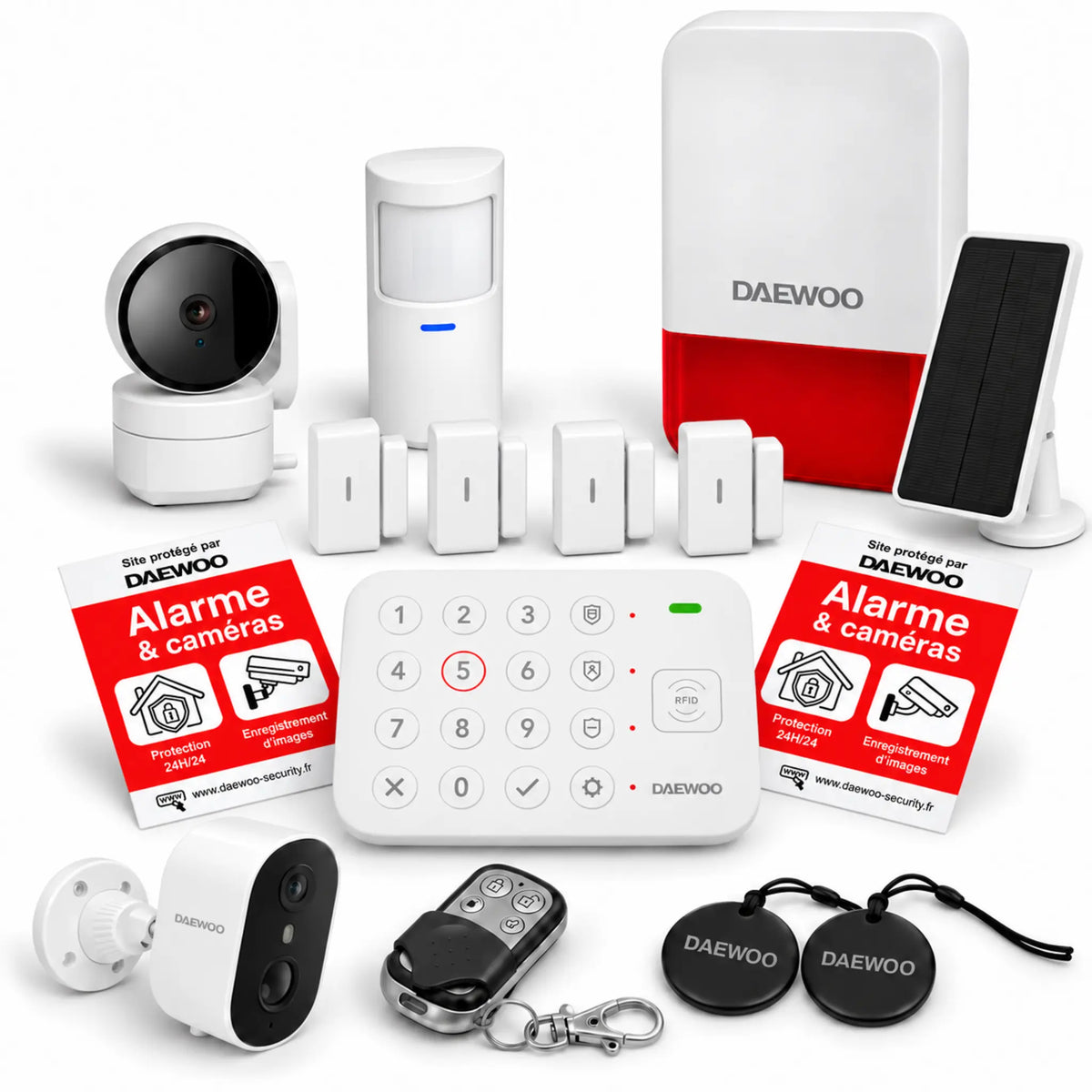 Pack alarme Daewoo Vigilia VIG502 avec 2 caméras Full HD et 9 accessoires