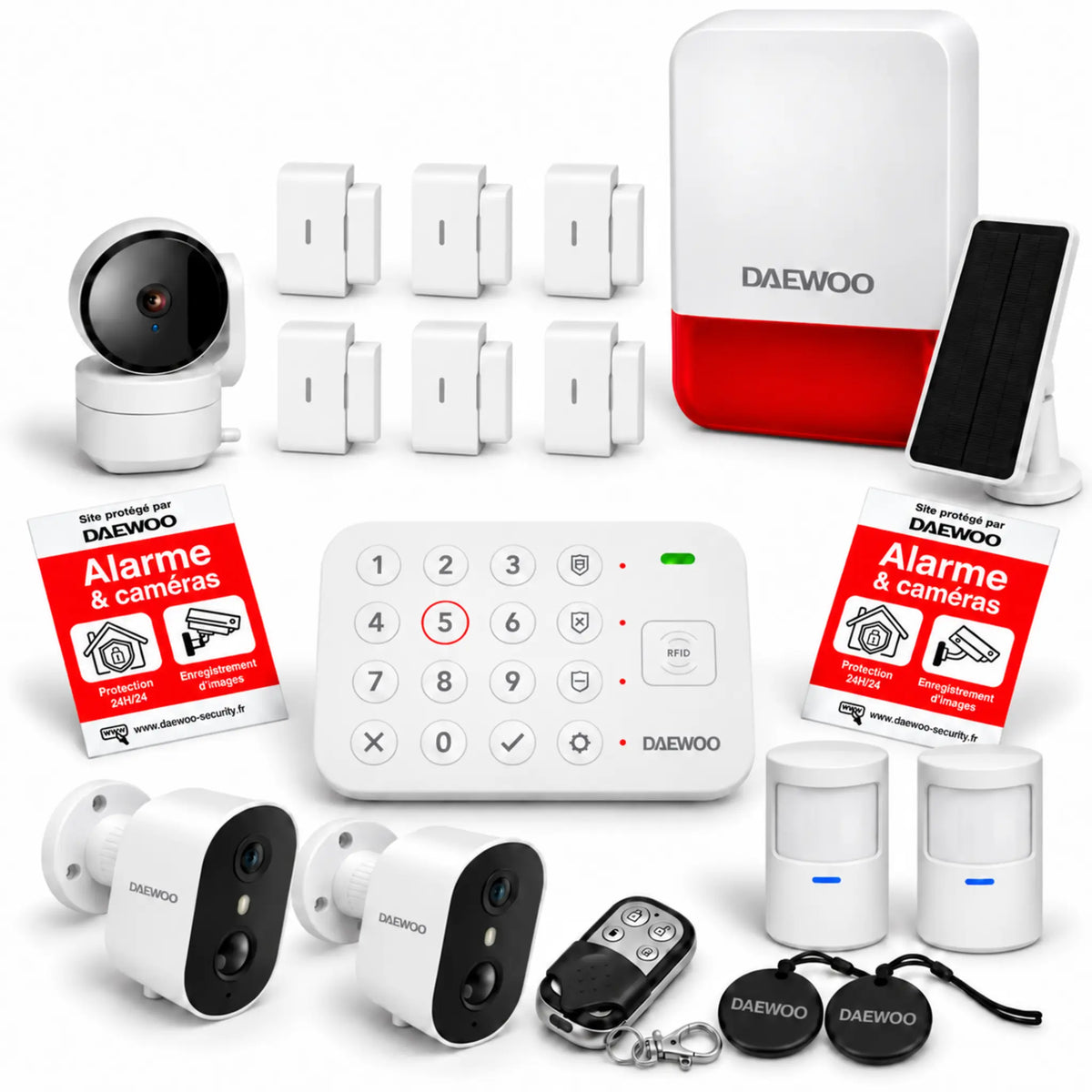 Pack alarme Daewoo Vigilia VIG504 avec 3 caméras Full HD et 12 accessoires