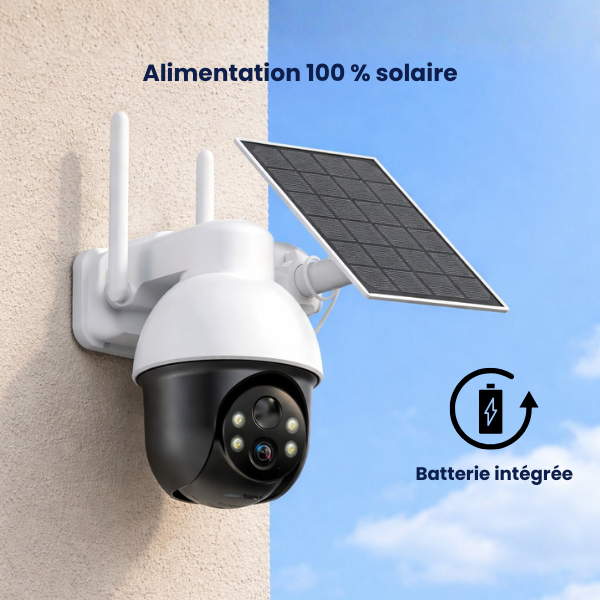 Daewoo | Caméra Extérieure Solaire W512MW – Rotative & Autonome – Avec panneau solaire