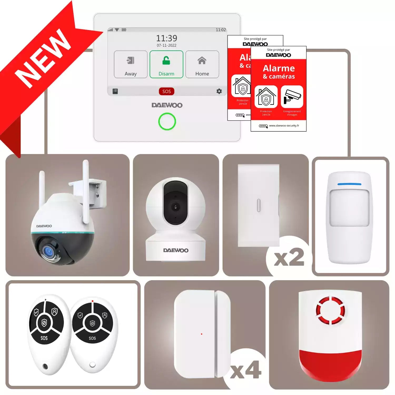 AM311 V2 | Alarme Wifi / GSM 4G à écran tactile - Daewoo Security