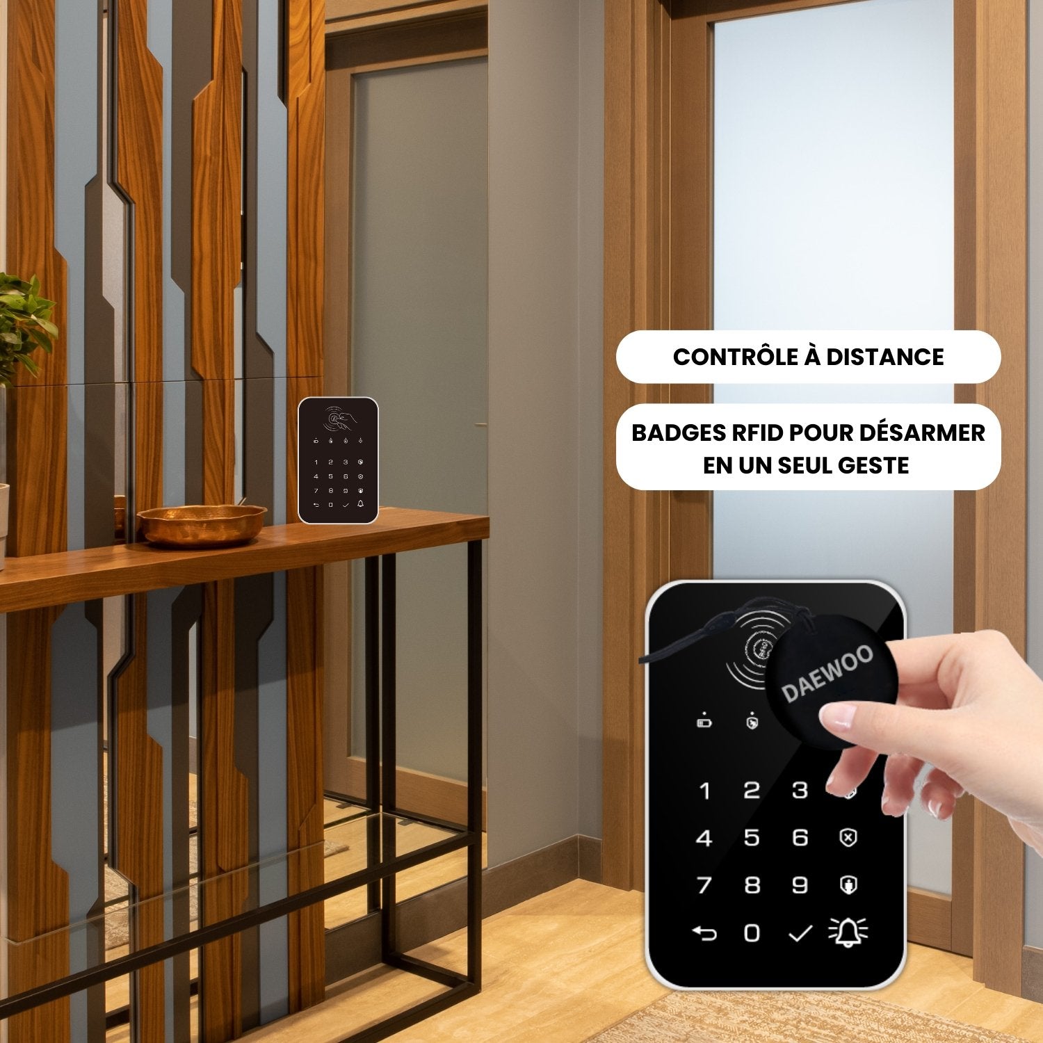 Clavier sans fil WKE301 avec 2 badges RFID | Compatible avec l'alarme AM301/AM302 - Daewoo Security