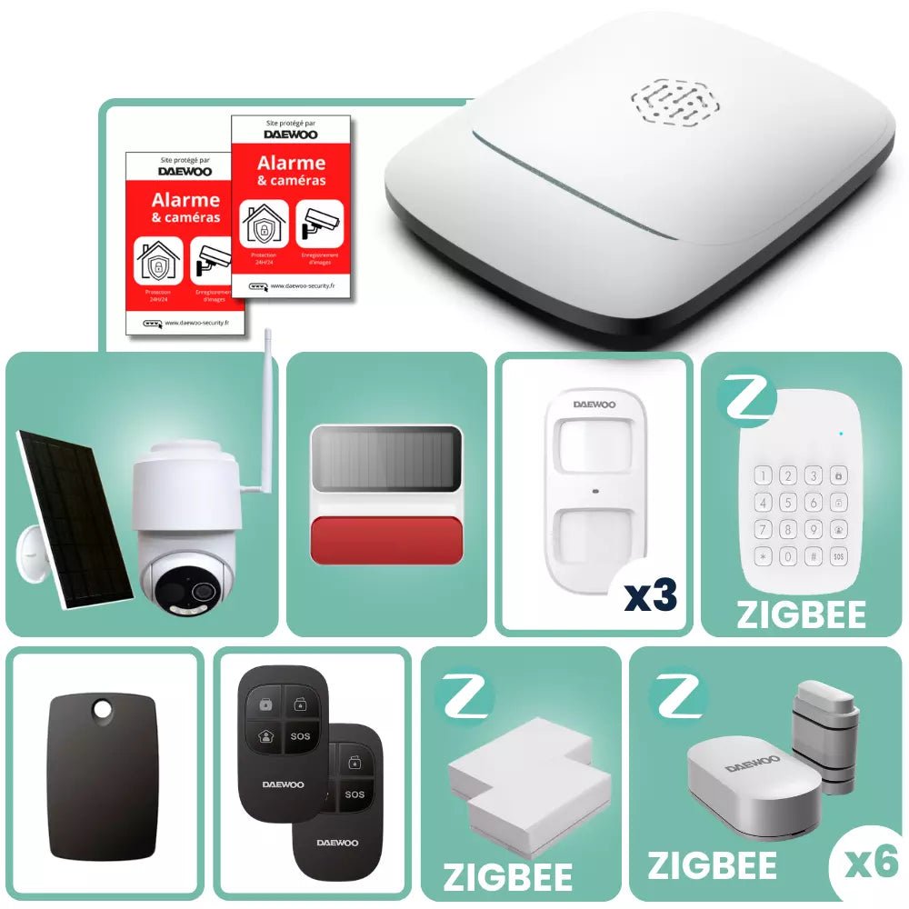 Pack PA522Z | Système d'alarme Full 4G & Zigbee - Daewoo Security
