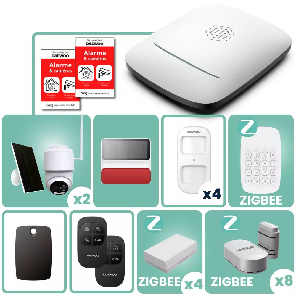 Pack PA523Z | Système d'alarme Full 4G & Zigbee - Daewoo Security