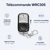 Caractéristiques de la télécommande WRC305 : armement, mode maison et bouton SOS