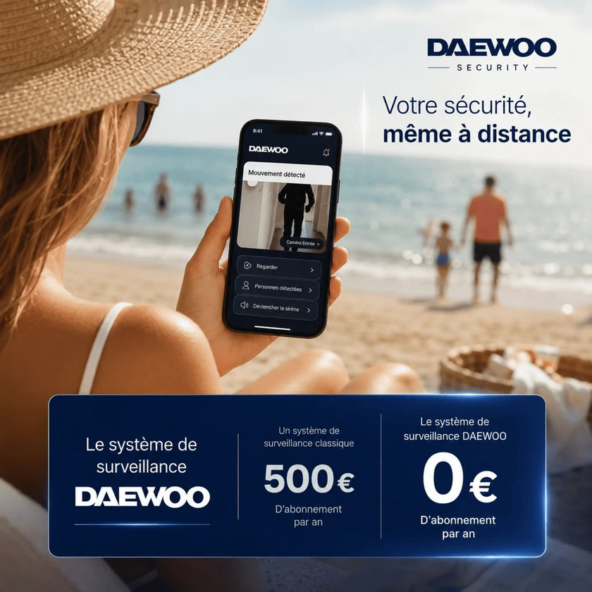 Application Daewoo Home Connect pilotant l'alarme et les caméras