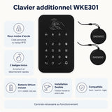 Caractéristiques du clavier WKE301 : code PIN, badge RFID, SOS et sonnette
