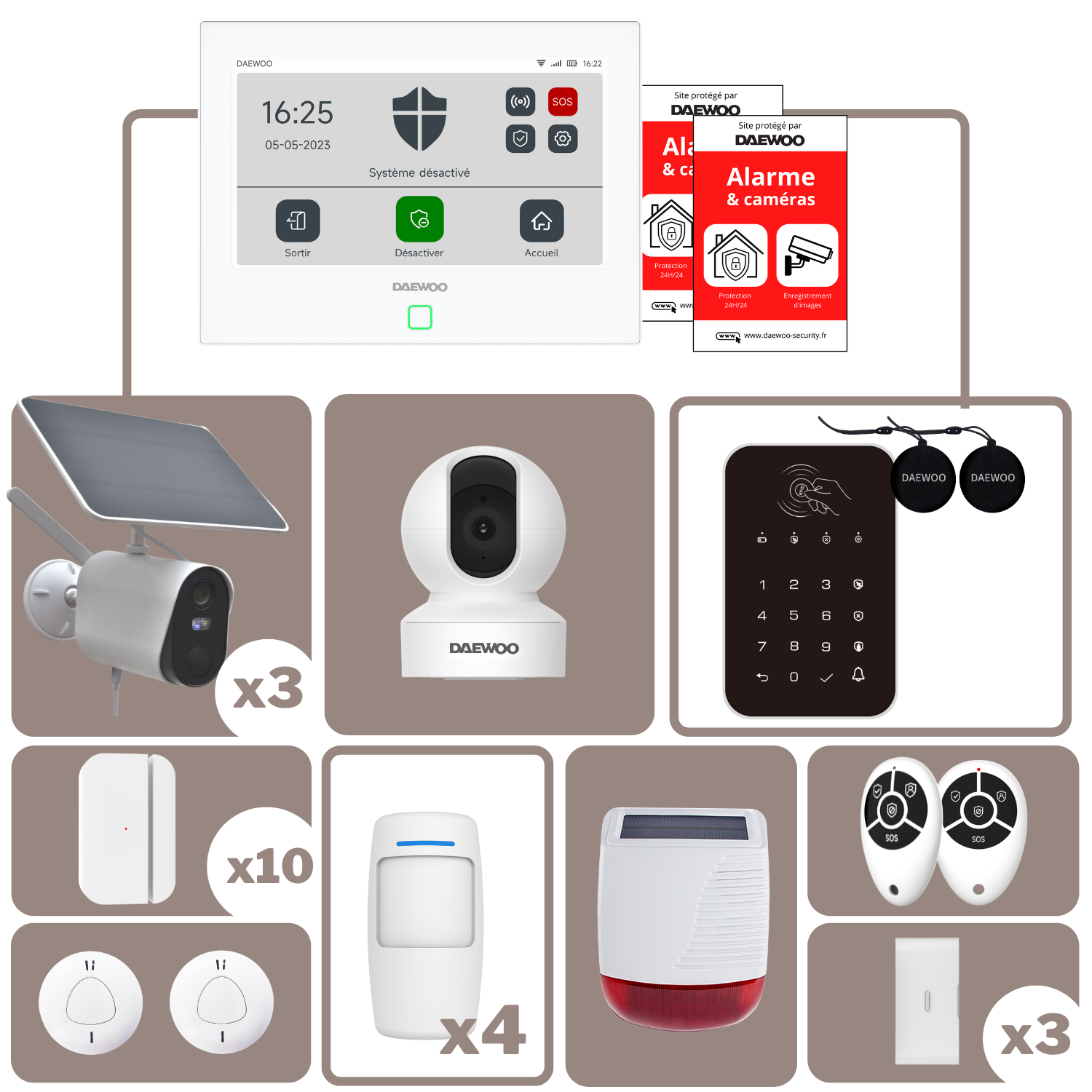 Pack alarme Guardian | Alarme Daewoo Wifi / GSM 4G