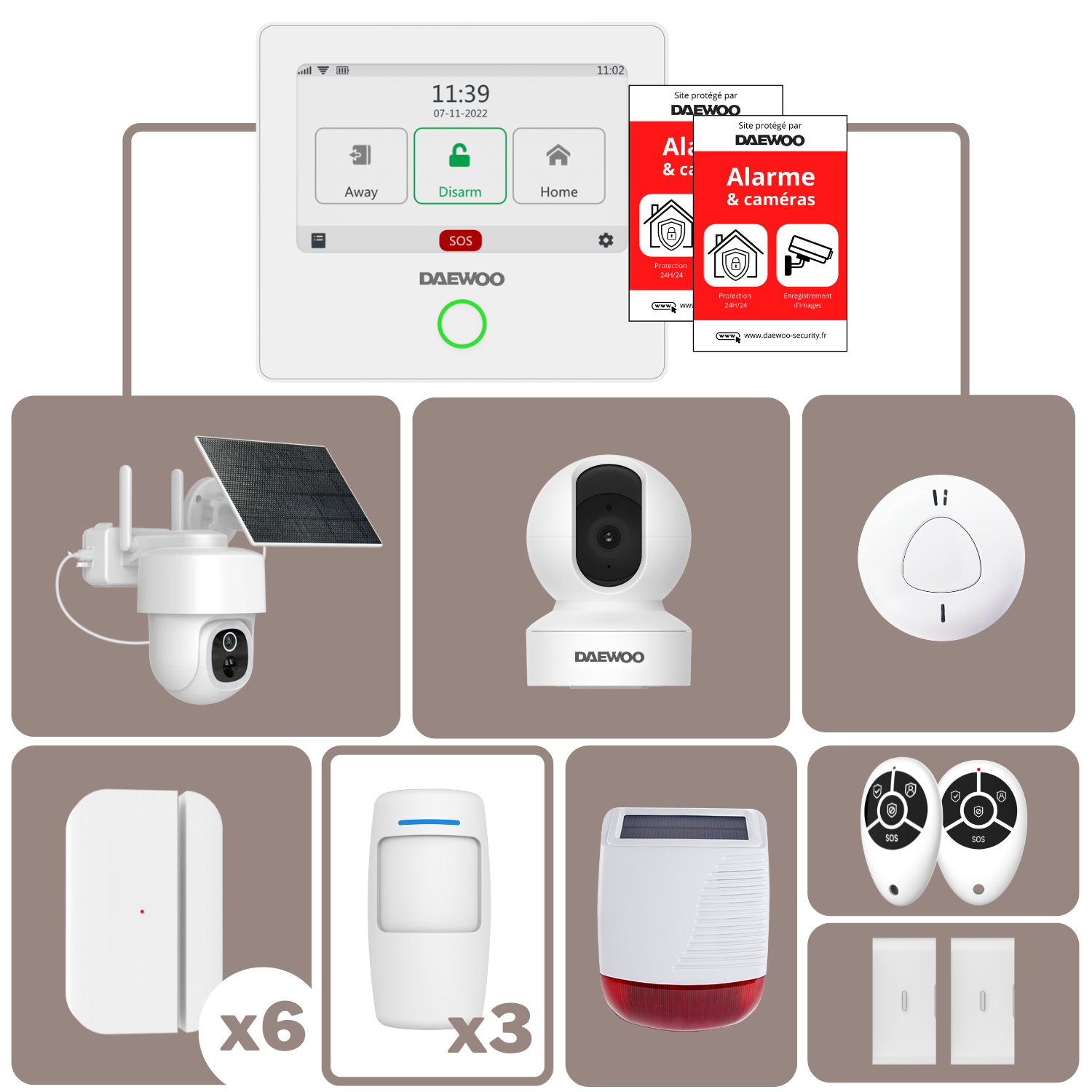 Pack alarme Full Protect | Alarme Daewoo Wifi / GSM 4G à écran tactile