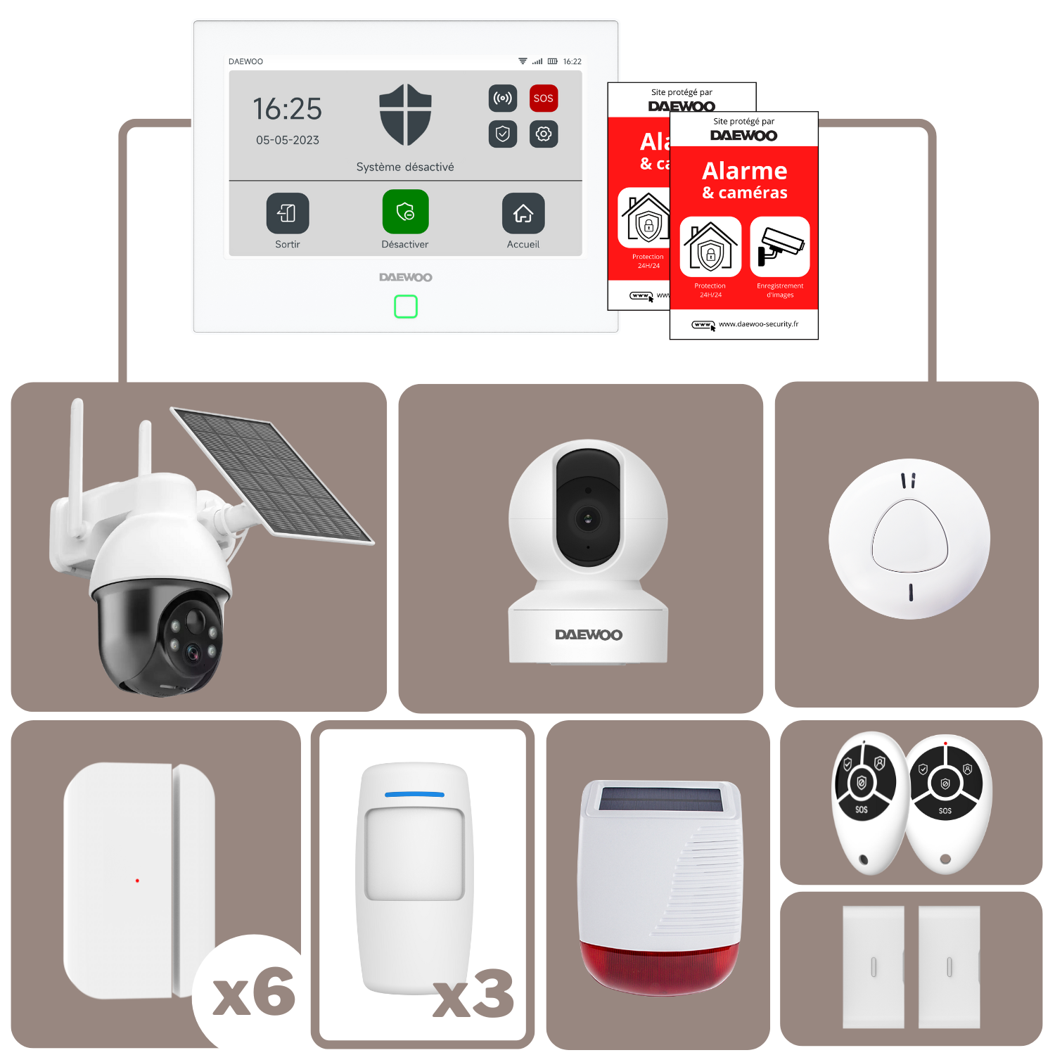 Full Protect Alarm Pack | Daewoo Wifi / GSM 4G Alarm with Touchscreen