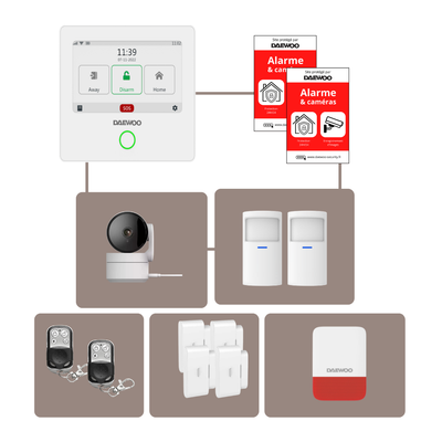 Pack Alarme AM340 | Centrale Touch | Kit Complet avec Caméra Full HD