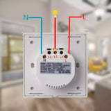 Schéma d'installation de l'interrupteur connecté Daewoo ILC501W avec fil neutre
