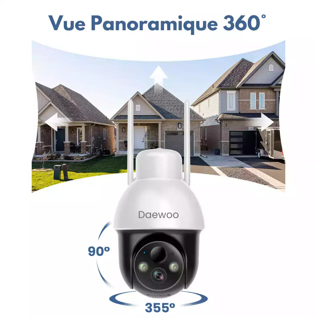 Caméra de surveillance Daewoo W510MW Full HD autonome avec panneau solaire - Daewoo Security