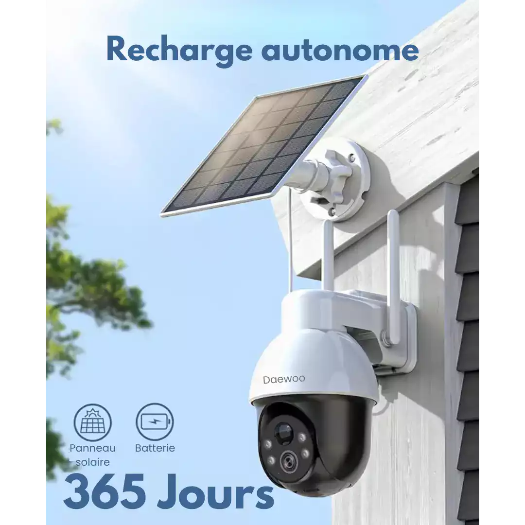 Caméra de surveillance Daewoo W510MW Full HD autonome avec panneau solaire - Daewoo Security