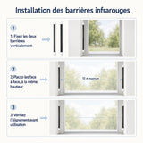 Guide d'installation des barrières BIR301 : pose en vis-à-vis à 10 m maximum