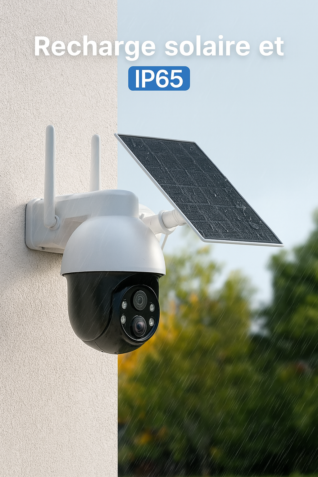 Caméra W512MW extérieure rotative 1440P | Avec panneau solaire