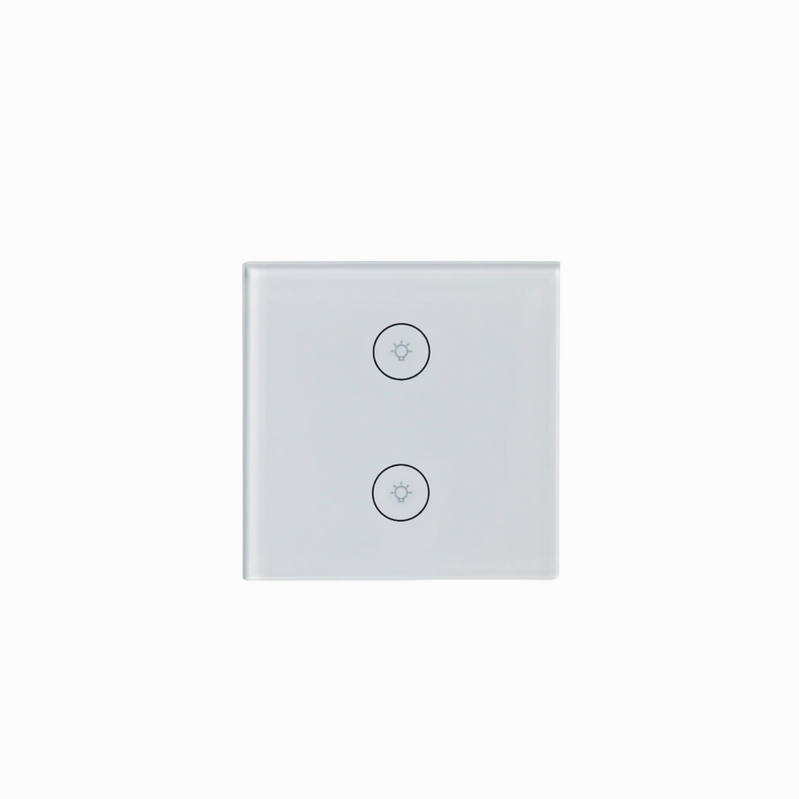 Interrupteur connecté Daewoo pour lumière, double zone, façade blanche