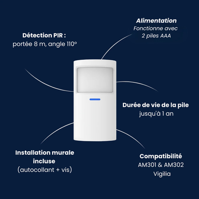 Détecteur de mouvement animaux WPS305 | Compatible Touch/Vigilia (AM30x)