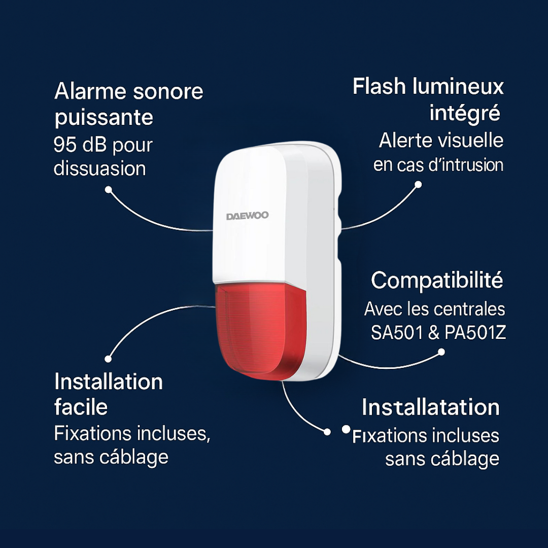 WOS501 Indoor/Outdoor Siren | Compatible with SA501 &amp; PA501Z alarm