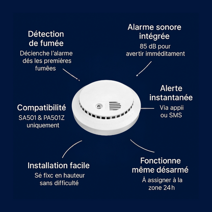 Détecteur de fumée connecté | Compatible Key & Élite (SA501 & PA501Z)