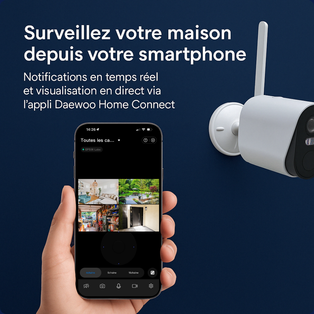 Caméra Daewoo W502 autonome Haute Résolution - Wifi | 1080P