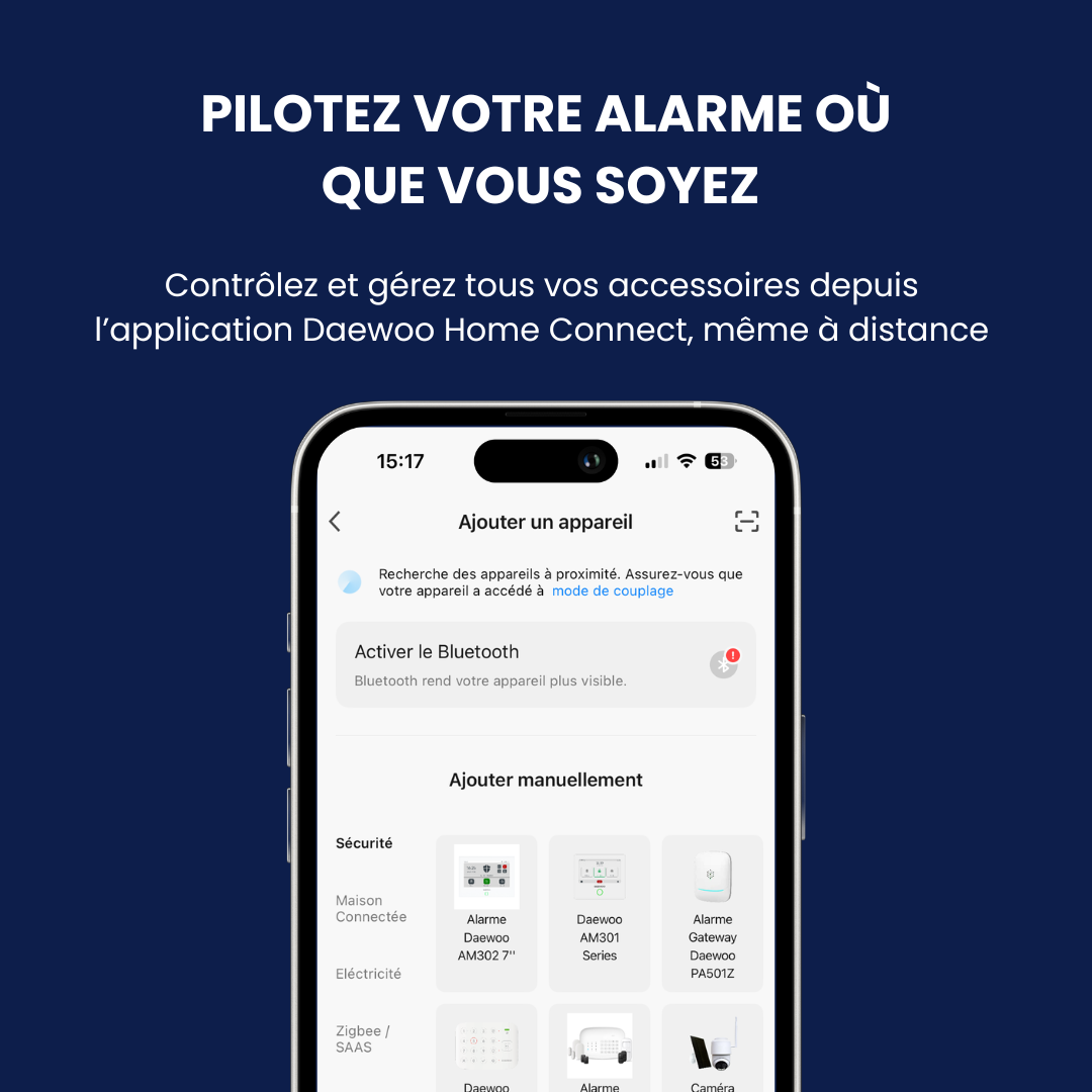 Daewoo • Alarme Maison Sans Fil Pack Premium • 2 Caméras Wi-Fi Incluses • Compatible Animaux • Alerte GSM/4G • Installation Facile • Sans Abonnement