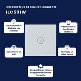 Interrupteur mural connecté Wi-Fi Daewoo ILC501W, 1 touche rétroéclairée