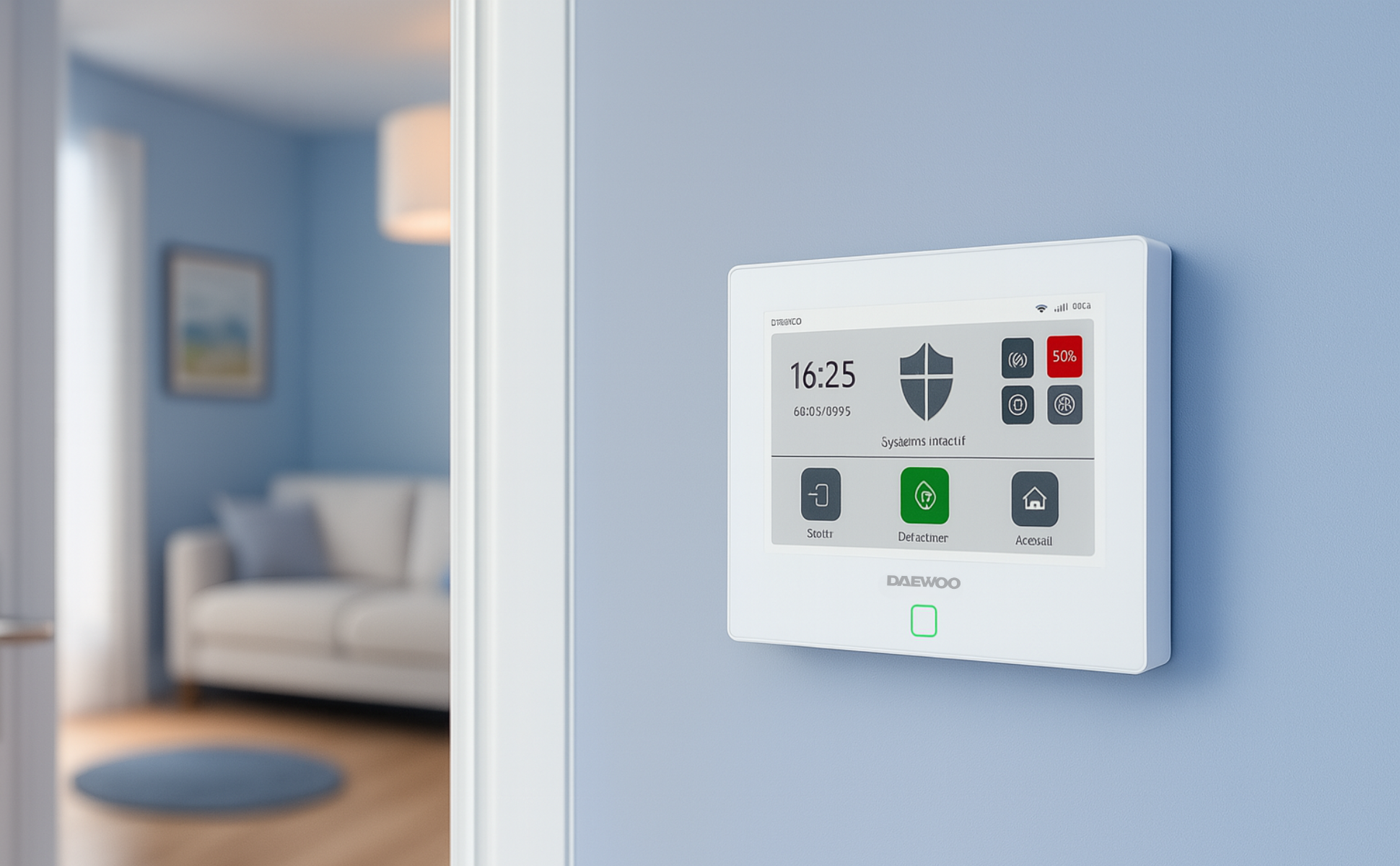 Système d’alarme connecté Daewoo Security installé dans un logement