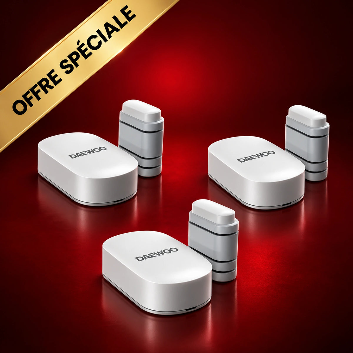 Pack de 3 contacteur de porte ZIGBEE WDS502Z Compatible avec la gamme Elite