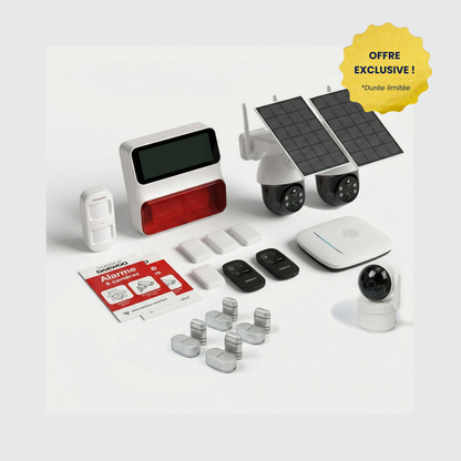 OFFRE EXCLUSIVE | Pack Alarme Maison Daewoo ÉLITE PA501Z – 4G+ GSM, Zigbee, Double Caméra Solaire W512MW – Sans Abonnement