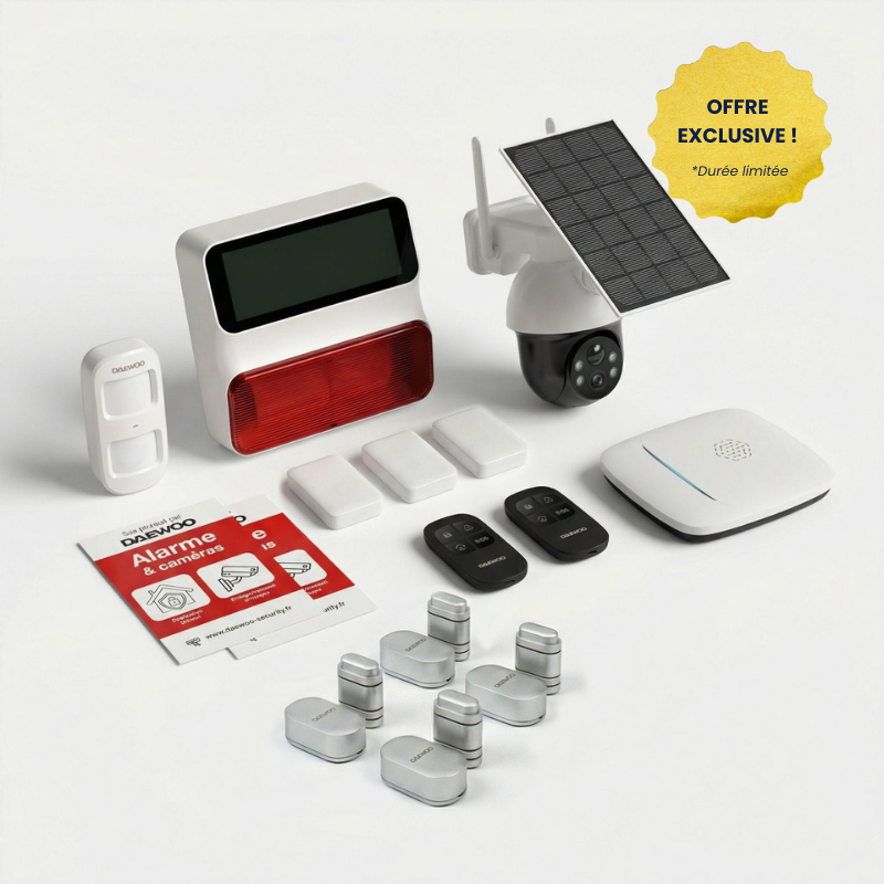 Offre exclusive Pack ÉLITE : centrale PA501Z, contacteurs et détecteurs Zigbee, caméra solaire et sirène extérieure