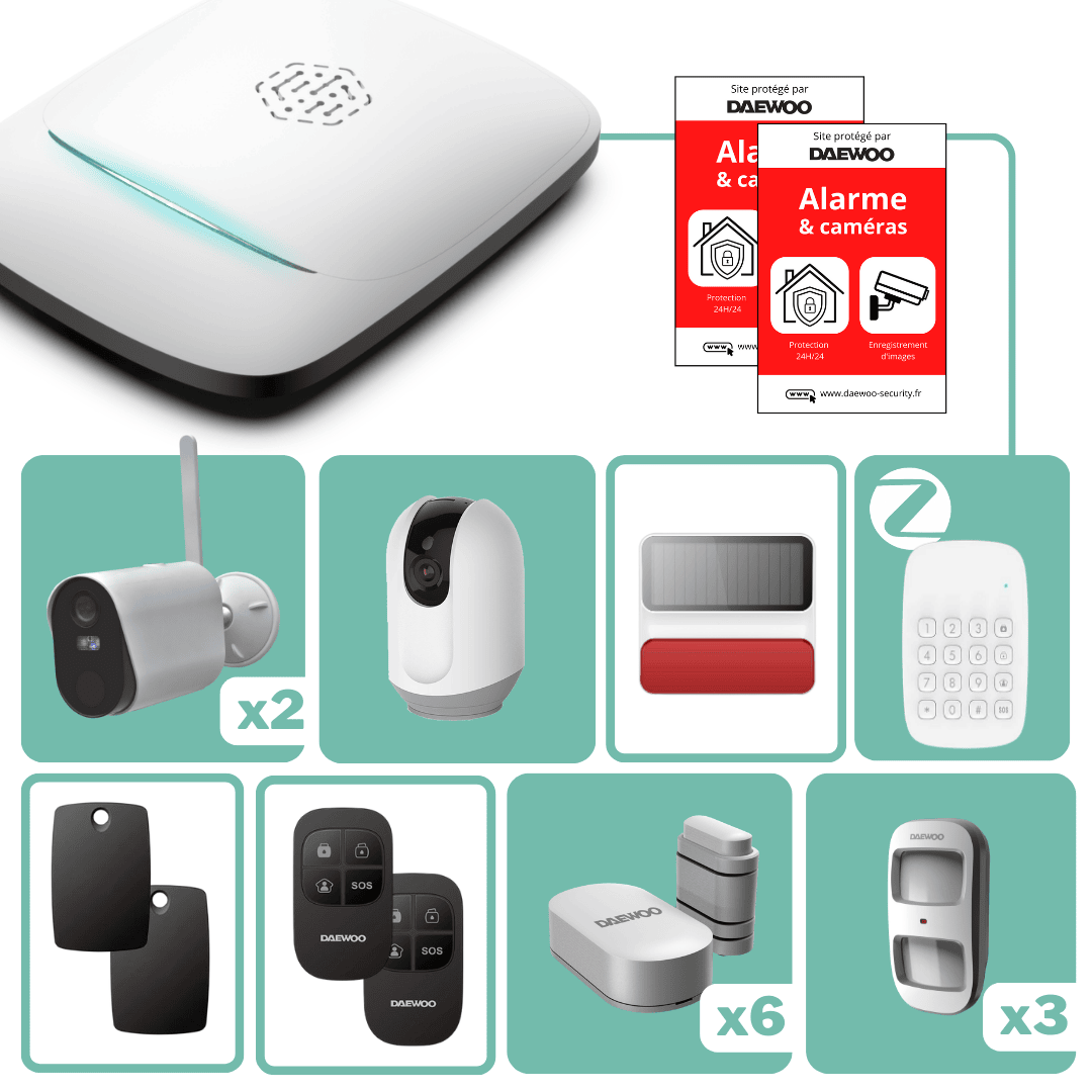 Pack PA506Z | Système d'alarme Full 4G & Zigbee - Daewoo Security