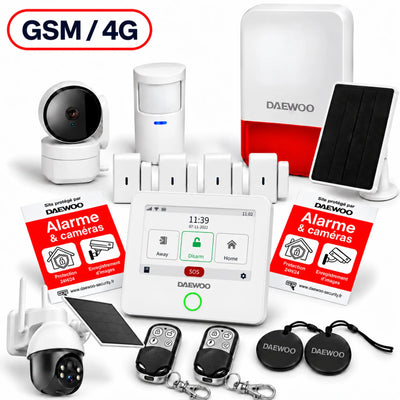 Pack Sécurité Intégrale – Offre Spéciale Touch AM301 WIfi / 4G avec 2 caméras et sirène solaire
