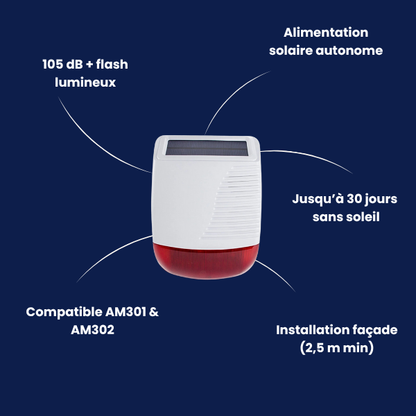 Sirène extérieure Solaire | Compatible Touch (AM301/AM302)