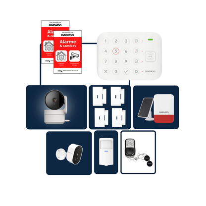 Alarme Maison Wifi Sans Fil Vigilia VIG502 - Kit Complet avec Caméras Full HD intérieure et extérieure autonome et 9 Accessoires