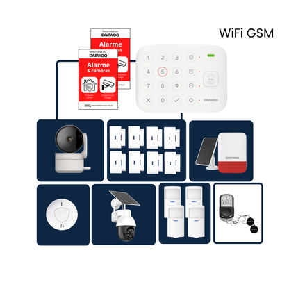 Alarme Maison Wifi Sans Fil Vigilia VIG507+ - Kit Complet avec 2 Caméras Full HD intérieur/extérieur solaire motorisée et 17 Accessoires