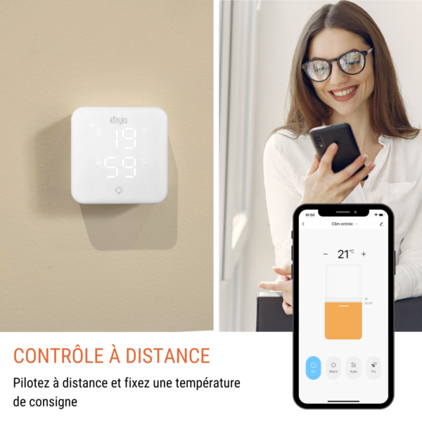 Thermostat connecté pour climatisation - Konyks