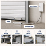 Étapes d'installation du contacteur WDG301 sur une porte de garage