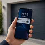 Notification d'ouverture de la porte de garage reçue sur smartphone