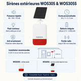 Caractéristiques des sirènes extérieures WOS305 et WOS305S