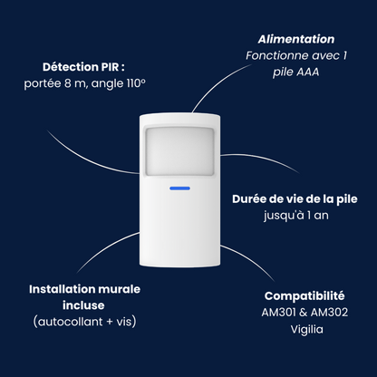 Détecteur de mouvement animaux | Compatible Touch/Vigilia (AM30x)