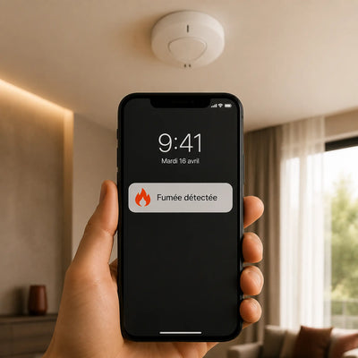 Notification de détection de fumée reçue sur smartphone